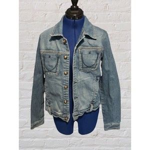 U by Yanuck Women's Levi’s Distressed Denim Jean Jacket Size LG Made in the USA